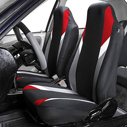 FH Group Three Row 7 Seater - Premium Modernistic Seat Covers - Fit Most Car, Trucks, SUVs, & Vans Red/Black - color: Red, style: 7 Seater