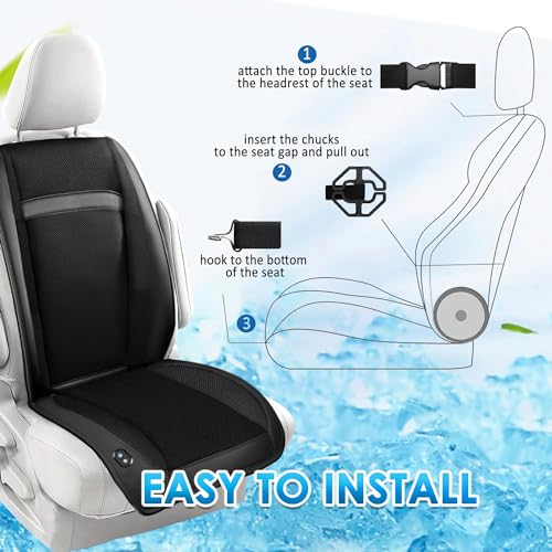 12V 16 Fans Cooling Car Seat Cover with Massaage, Ventilated Cooling Car Seat Cushion with & Auto Start/Stop, Summer Driver Seat Cooler Cooling Pad for Vehicle SUV, 1PCS