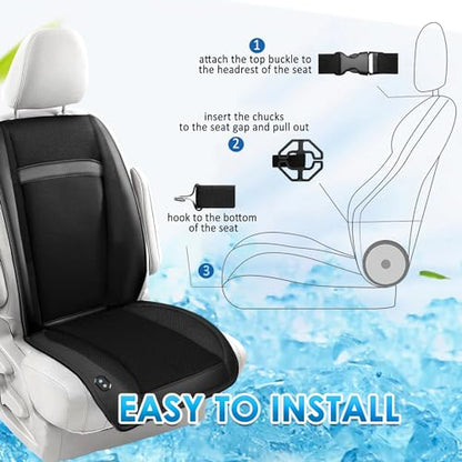 12V 16 Fans Cooling Car Seat Cover with Massaage, Ventilated Cooling Car Seat Cushion with & Auto Start/Stop, Summer Driver Seat Cooler Cooling Pad for Vehicle SUV, 1PCS