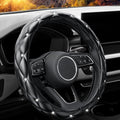 YOGURTCK Diamond Soft Leather Anti-Slip Steering Wheel Cover with Bling Bling Crystal Rhinestones, Universal 15 Inch for Women Girls, Fit Vehicles, Sedans, SUVs, Vans, Trucks - Black - color: A-Black