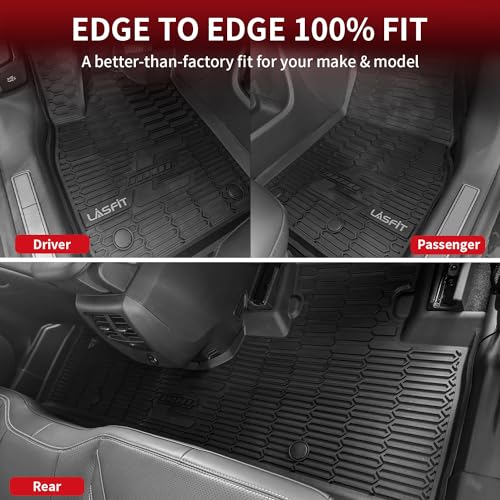 LASFIT Floor Mats for Ford Mustang Mach-E 2021-2025 2026 TPE All Weather Protector Car Liners, 1st & 2nd Row, 3pcs Black - style: 9) 2021-2025 | Ford Mustang Mach-E | 1st & 2nd Row
