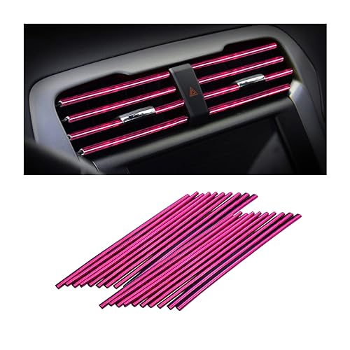 20 Pcs Car Air Conditioner Outlet Decoration Strip, Decorative Trim for Auto Air Vent Outlet, Waterproof Automotive Interior Decors for Men Women, Universal for Most Vehicles (Ice Rose Red) - color: Ice Rose Red