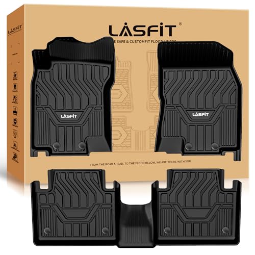 LASFIT Floor Mats for Nissan Rogue 2014-2020 (Not Fit Rogue Sport or Select), All Weather TPE Custom Fit Durable Floor Liners for Rogue S/SV/SL 2020 2019 2018 2017-2014 1st & 2nd Row Car Mats