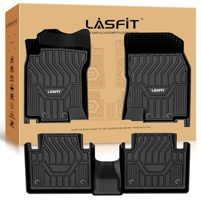 LASFIT Floor Mats for Nissan Rogue 2014-2020 (Not Fit Rogue Sport or Select), All Weather TPE Custom Fit Durable Floor Liners for Rogue S/SV/SL 2020 2019 2018 2017-2014 1st & 2nd Row Car Mats