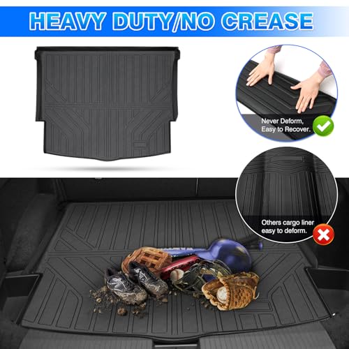 Cargo Mat for Nissan Rogue S | SV | SL 2021-2025 2026 (No Sport Model) Cargo Liner TPE All Weather Trunk Mat for Nissan Rogue Accessories - size: 5)Nissan Rogue 2021-2026 (No Sport Model)