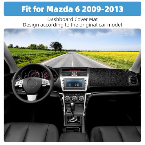 Dash Cover Mat for Mazda 6 2009 2010 2011 2012 2013 Non-Slip Dashboard Cover Mat Sunshade UV Rays Protector Interior Accessories - size: Compatible with 6 2009-2013
