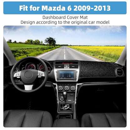 Dash Cover Mat for Mazda 6 2009 2010 2011 2012 2013 Non-Slip Dashboard Cover Mat Sunshade UV Rays Protector Interior Accessories - size: Compatible with 6 2009-2013