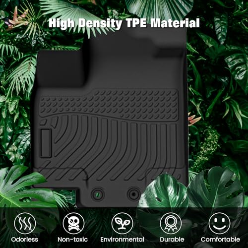 FREEMOTOR802 Compatible with 2022-2025 Infiniti QX60 7 Seats & Nissan Pathfinder 8 Seats Floor Mats, 3D Molded Carpets 1st 2nd Row Protection 4PC Black TPE All Weather Liner Protector Cover - size: For Infiniti QX60 7 Seats 2022-2025