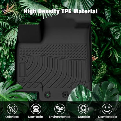 FREEMOTOR802 Compatible with 2022-2025 Infiniti QX60 7 Seats & Nissan Pathfinder 8 Seats Floor Mats, 3D Molded Carpets 1st 2nd Row Protection 4PC Black TPE All Weather Liner Protector Cover - size: For Infiniti QX60 7 Seats 2022-2025