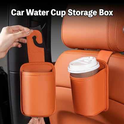 2-Pack Cup Holders for Car Seat Back Premium Nappa Leather Organizer with Drink Holders Easy Install for Families & Road Trips (Black) - color: Black