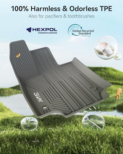 3W Floor Mats Fit Toyota RAV4 2019-2024 2025 (Not for Hybrid or Prime), TPE All Weather Custom Fit Floor Liner for Toyota RAV 4 LE/XLE/Limited/TRD/Adventure Car Mats, Black - size: 2. Toyota RAV4|19-25|Floor Mats