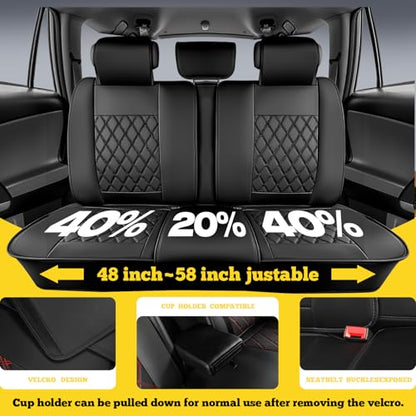 Car Seat Covers Full Set (5 Seats) - Premium Perforated Nappa Leather, Waterproof Shield, Omni-Adapt Fit SUVs Sedans, Ultimate Family & Pet Protection