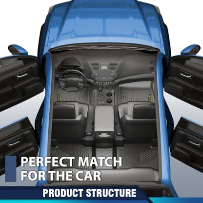 PIT66 TPE Floor Mats Compatible with 2014-2019 Toyota Corolla (Heavy Duty) 1st & 2nd Row All Weather Cover Protection Cargo Liners alfombras para carro - size: Fit Toyota Corolla 2014-2019 | 3PCS