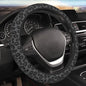 Black Leopard Cheetah Steering Wheel Cover for Women Girls, Anti-Slip High Elastic Breathable Soft Rubber Car Steering Wheel Cover, Universal 15 Inch Fit for Cars, Auto, SUVs