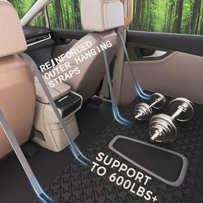 Upgraded Durable Hard Bottom Dog Car Seat Cover with EPE Sponge Cushion,Foldable Dog Rear Seat Protector,Waterproof Dog Hammock for Car, Seamless Dogs Back Seat Extender for Car SUV Truck(L)