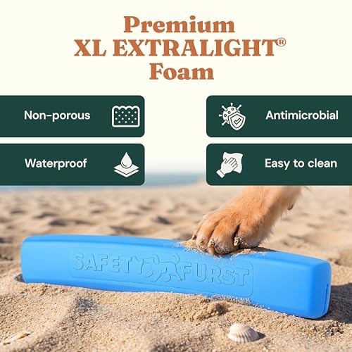 Whiffie Cushion™ - Patented Dog Car Window Chin Rest - Premium XL EXTRALIGHT® Foam, Universal Fit, Waterproof & Easy-Clean - Handcrafted in Canada - 15.5", Baja Blue - color: Baja Blue, size: 1x Pack