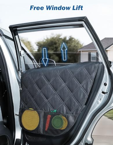 JOYTUTUS Dog Car Door Protector Compatible with Sedan/Family Car/Small SUV, Waterproof & Anti-Scratch Door Protector from Dog Scratching with Storage Pockets (2 Packs Universal Fit) - size: Fit for Sedan/ Family Car/ Small SUV