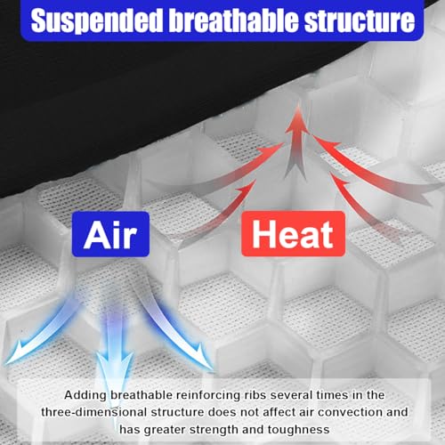Gel Car Seat Cushion, Non-Slip & Breathable Automotive Chair Protector Pad, Comfortable Cooling Car Interior Seat Mat Accessories Universal for Sedans, SUV, Truck (Black)