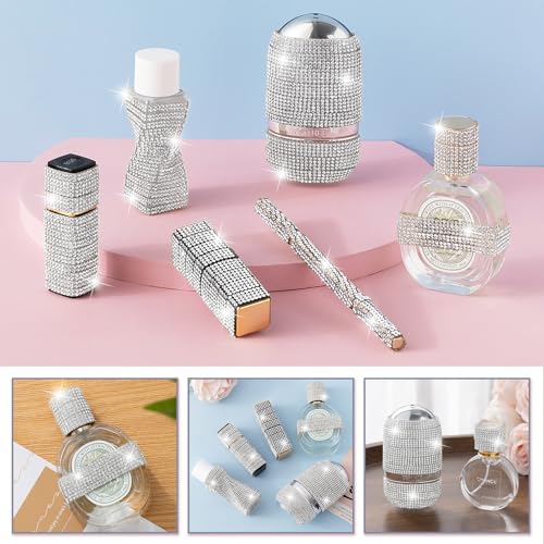 Rhinestone Ribbon Self Adhesive Crystal Rhinestone, 6-Yard Bedazzling Strips, 6-Rolls Rhinestones Strips for DIY Craft, Rhinestones Tape Self Adhesive, Transparent Crystal Color - color: White Crystal Colors