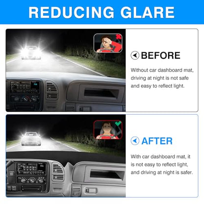 Autorder Dashboard Cover Mat for 1997-2000 Chevy Chevrolet Silverado/GMC Sierra C1500 C2500 C3500 K1500 K2500 K3500, 1997-1999 GMC Yukon/Chevy Tahoe Accessories Dash Cover Flannel Dash Mat Protector - size: Black 1997-2000 Silverado