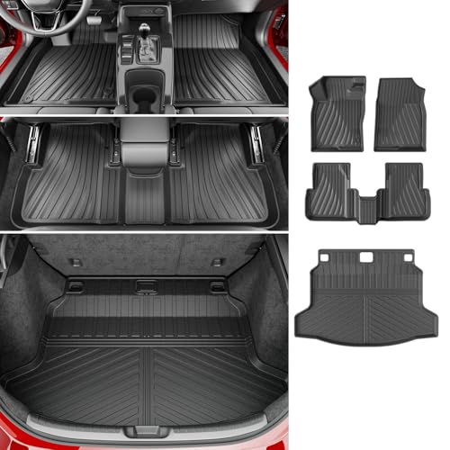 powoq Floor Mats Compatible with 2022-2026 Honda Civic Hatchback Cargo Mat Floor Liner Back Seat Protector TPE Replacement for 2022 2023 2024 2025 2026 Honda Civic Accessories (Trunk Mat+Floor mats) - size: Compatible with Civic Hatchback | 2022-2026