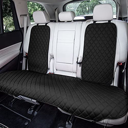 FH Group Car Seat Cushion Neosupreme Automotive Seat Cushions - Universal Fit, Rear Car Seat Cushion, Car Seat Cushions With Non-slip Silicone Backing for SUV, Sedan, Van Rear Set Black - color: Black, style: Rear Bench