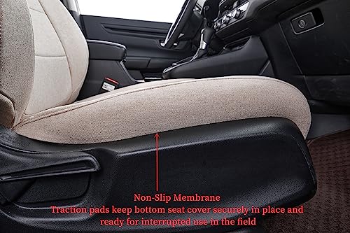 Coverdram Custom Seat Covers Compatible with Select Toyota RAV4 LE 2013 2014 2015 2016 2017 2018 Models (Beige,Full Set) - color: Beige, size: 2013-2018 RAV4 LE