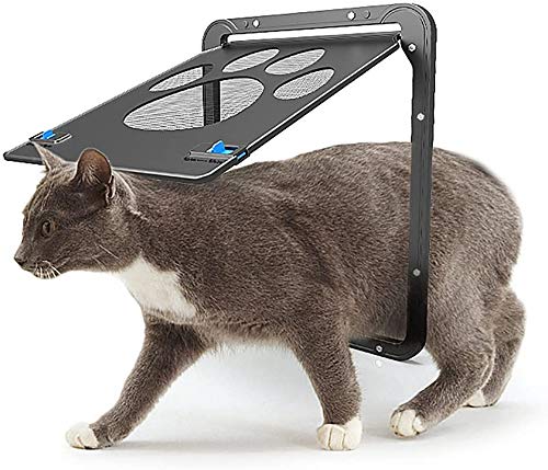 LESTP Pet Door - Automatic Lock Dog & Cat Screen Protector for Sliding Doors (Large) - size: Large