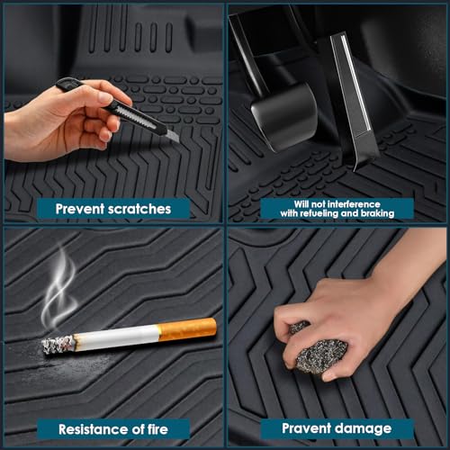 All-Weather TPE Rubber Floor Mats Compatible with 2013 2014 2015 2016 2017 2018 Lexus ES350 ES300H, Custom Fit Full Car Carpet Liners Set (Black)