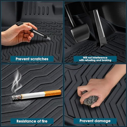 All-Weather TPE Rubber Floor Mats Compatible with 2013 2014 2015 2016 2017 2018 Lexus ES350 ES300H, Custom Fit Full Car Carpet Liners Set (Black)