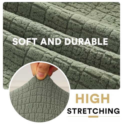 H.VERSAILTEX 100% Waterproof RV Dinette Cushion Covers Stretch Camper Cushion Slipcovers Anti-Slip Washable Seat Covers for Travel Trailer Crizzle Pattern (1 Backrest Cover & 1 Bench Cover, Seagrass) - color: Seagrass, size: 1 Set