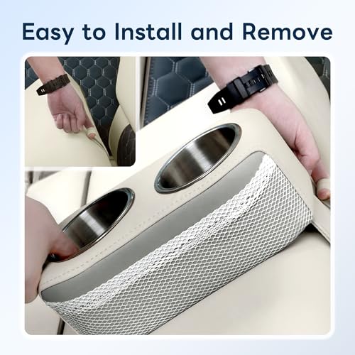Pontoon Cup Holder,Boat Seat Cup Holder,Double Drink Holder,Portable Cup Beverage Mobile Phone Holders for Pontoon Boat Sofa,RV Couch,Car Back Seat(White&Gray) - color: White&Gray