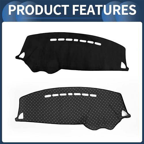 Dash Cover, Center Console Non-Slip Dashboard Carpet Mat for Mitsubishi Lancer EX 2008-2017 Flannel Black,1Pc