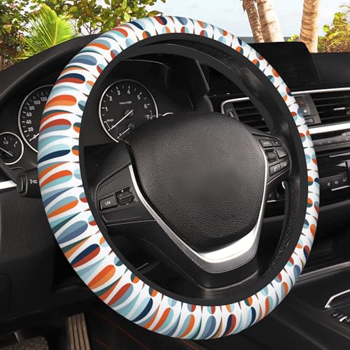 Colorful Water Drop Car Steering Wheel Cover, Non-Slip Absorbing Sweat Car Wheel Cover Accessories for Men Women,Universal 15" Fit Auto SUV Vans Trucks - color: Colorful Water Drop