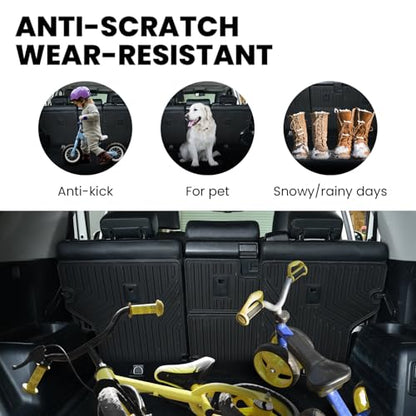 LASFIT Premium Extra Thick Rear Seat Back Mats for Toyota 4Runner 2010-2024 (Only fit 5-Seats) Seat Back Cover | TPE Custom Fit Waterproof 4 Runner Second Row Back Seat Backrest Protector Liners