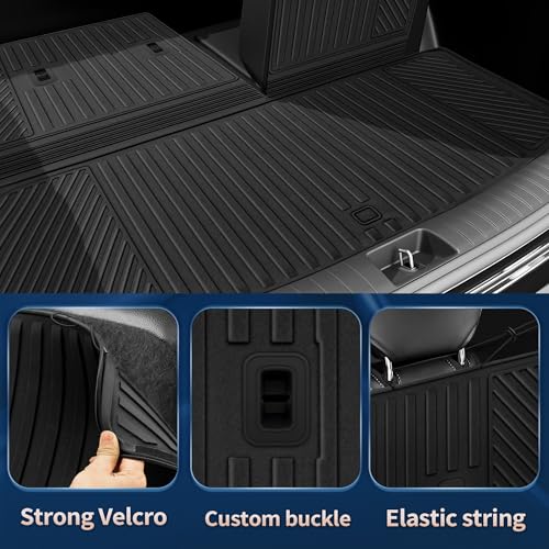 2026 Palisade Floor Mats Only Hybrid 7-Seat All Weather TPE Cargo Mat with Backrest Mat for Hyundai Palisade Accessories 2026 SEL/SEL Premium/Limited/Calligraphy - size: Hybrid