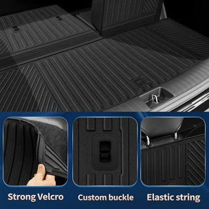 2026 Palisade Floor Mats Only Hybrid 7-Seat All Weather TPE Cargo Mat with Backrest Mat for Hyundai Palisade Accessories 2026 SEL/SEL Premium/Limited/Calligraphy - size: Hybrid