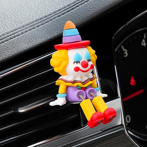 2pcs Circus Clown Cute Car Dashboard Decorations Auto Vent Decoration Accessories,Automotive Interior Decoration Gifts for Men/Women