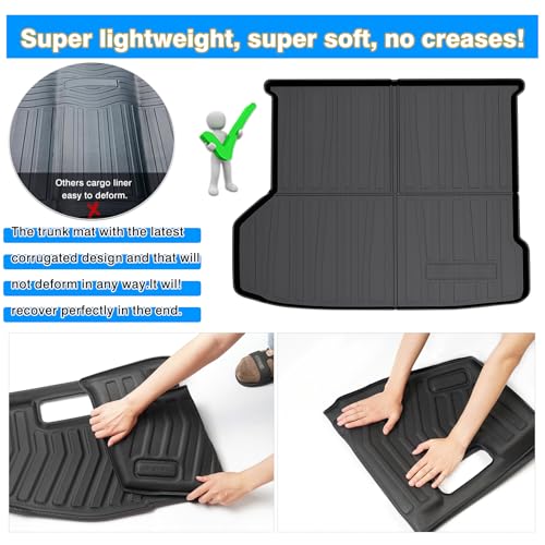 Fit for Trunk Mat Mercedes-Benz GLE W166 2015-2019 All Weather TPO Rear Cargo Liner Upgrade Material(NOT Fit 2020 GLE 350 with 5 Seats, 2018 550e Hybrid)