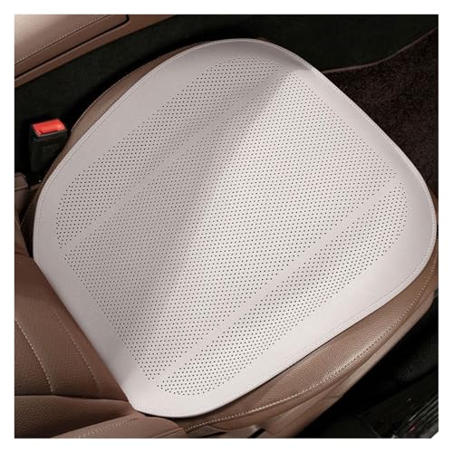 Summer Car Seat Cushion Perforated Breathable Ventilated Non-Slip All-Season Auto Cushion Pad(White,Front seat) - color: White, size: Front seat