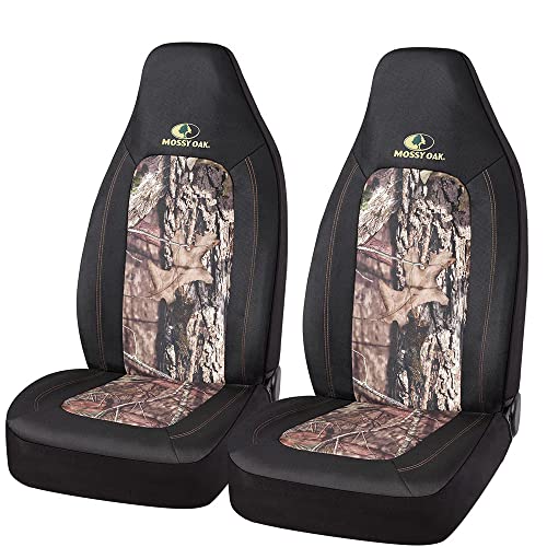 Mossy Oak Camo Seat Covers High Back - Made with Rip-Stop Oxford Fabric, Airbag Compatible, Universial Fit Most Bucket Seats - Official Licensed Product - color: Waterproof Oxford High Back