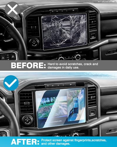 2 Pack Screen Protector for 2021-2025 Ford F150/F-150 Lightning 15.5-Inch Accessories [No Glare & Fingerprint] for 9H Hardness Tempered Glass Navigation Touchscreen - size: 2021-2025 Ford F150/F-150 Lightning