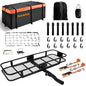 60x 20x 6 Folding Trailer Hitch Mount Cargo Carrier with 58x24x19 Waterproof Bag, Stabilizer, Net & Straps 500LBS Capacity, Powder Coating Luggage Rack Basket Car Storage, Fits 2" Receiver - color: 60x20x6 inch with Bag