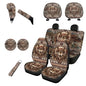 Horeset Aztec Wolf 11 Pieces Car Seat Cover with Headrest Cover Cup Coasters Handbrake Gear Shift Sleeve and Lanyaeds Key Chain Universal Fit Most Cars SUV Van Sedan - color: Aztec Wolf