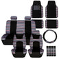 FH Group Full Set Southwestern Print Cloth Car Seat Covers Combo Set with Carpet Floor Mats, Universal Fit, Washable Seat Cover for SUV, Sedan, Lavander - color: Lavander