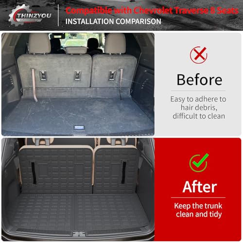 8 Seats Floor Mats Compatible with 2024 2025 2026 Chevy Traverse&GMC Acadia Cargo Liner Back Seat Cover Protector Caogo Mats 24-25 Chevrolet Traverse Accessories (Floor Mats Set of 9PCS) - style: For Chevrolet Traverse 8-Seater | 2024-2026