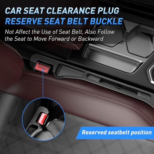 Car Seat Gap Filler 2Pack, Inserts Between Seats Console with Organizer Storage Upgraded Phone Holder Car Side Seat Gap Fillers Cars Front Seats Fill Plug Car Essentials for Vehicle SUV Truck (Black) - color: Black