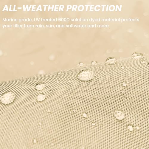 SavvyCraft Waterproof Boat Steering Wheel Covers, Heavy Duty Solution-Dyed 600D Fade-Resistant UV Protection Sailboat Yacht Marine Steering Wheel Protector Case, Vecro and Zipper Closure Beige 60" - color: Beige, size: 60" Wheel Diameter