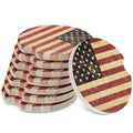 Boao 8 Packs USA Flag Car Cup Coasters Ceramic Car Coasters 2.56 Inch Stone Cupholder Absorbent Coaster Set for Drinks Cup(Red)