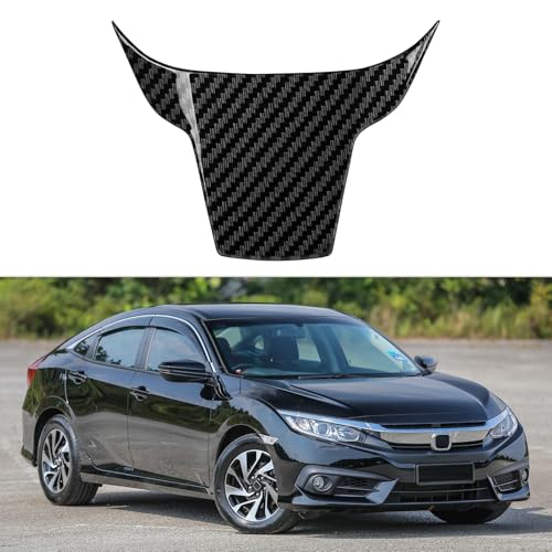 Steering Wheel Decal for Honda Civic 2016 2017 2018 2019 2020 2021 Accessories ABS Carbon Fiber Interior Stickers - color: Steering Wheel U Shape